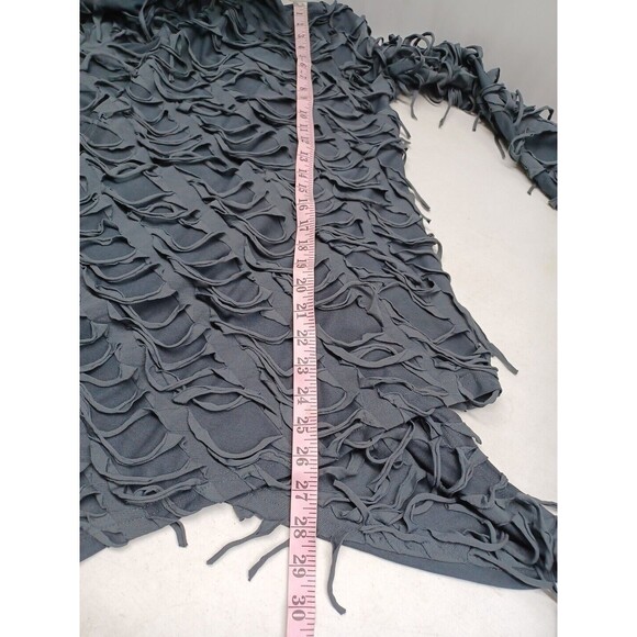 Moonlight Y&S open front cardigan gray fringed all Over Small - Picture 6 of 9